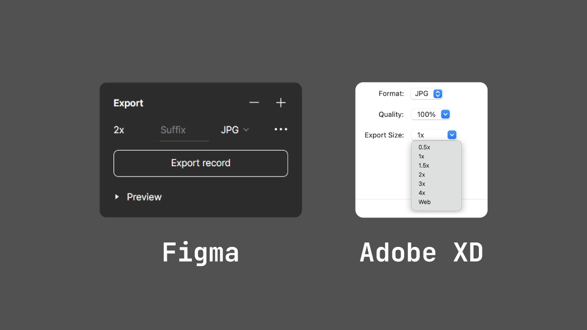 Figma 与 Adobe XD 的输出界面