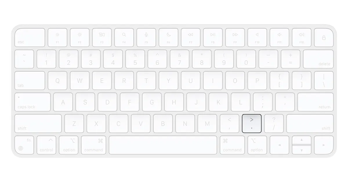 Mac 键盘,强调 . 按键